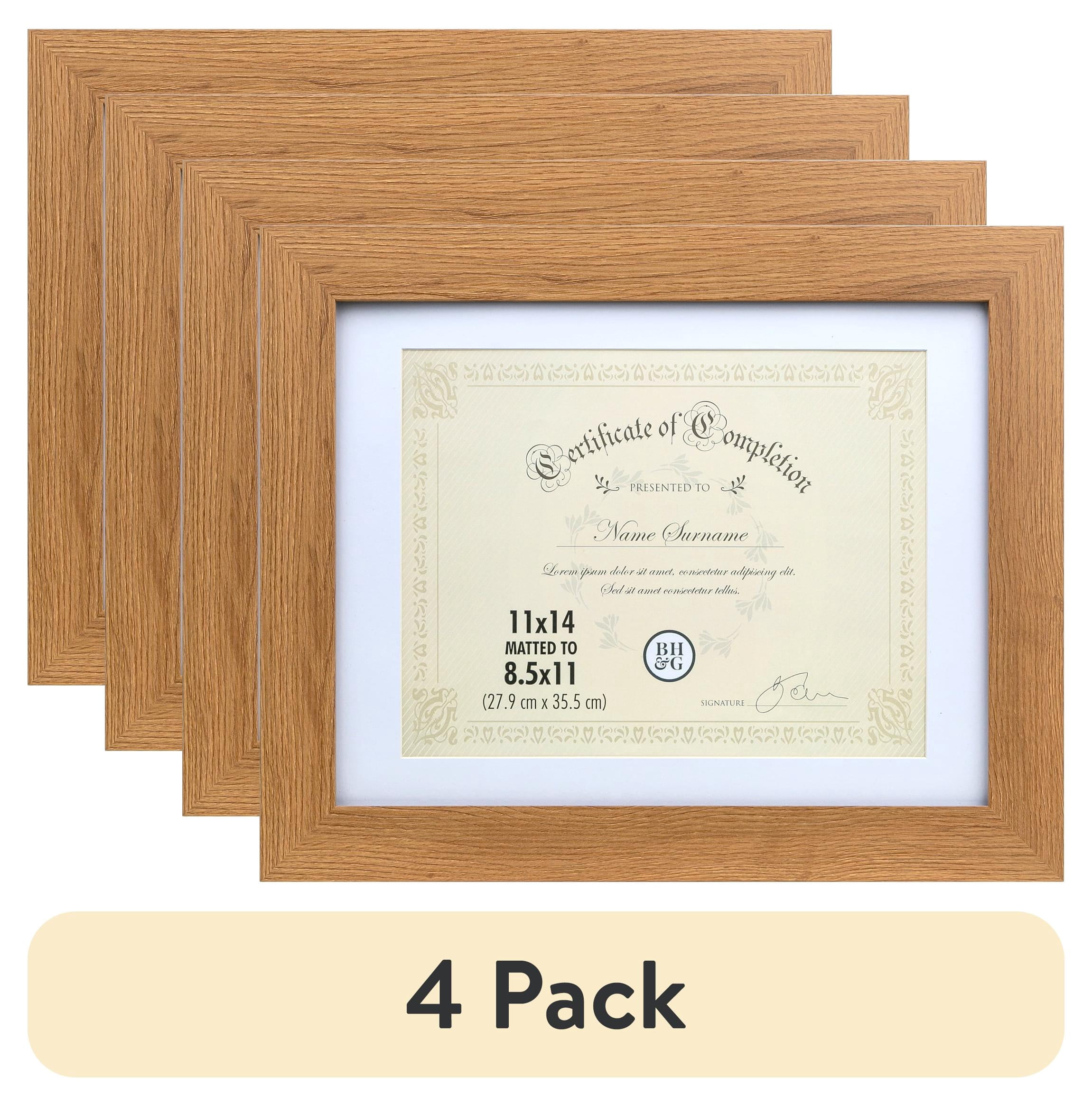 (4 pack) Better Homes & Gardens – 8.5x11 Picture Frame – Wood Document Frame Wall Photo Frame