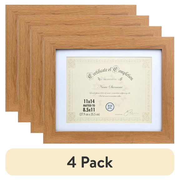 (4 pack) Better Homes & Gardens – 8.5x11 Picture Frame – Wood Document Frame Wall Photo Frame