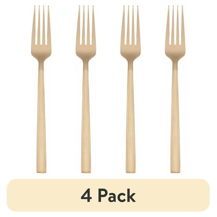 (4 pack) Better Homes & Gardens River Gold Stainless Steel Dinner Fork