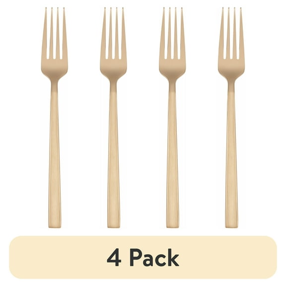 (4 pack) Better Homes & Gardens River Gold Stainless Steel Dinner Fork