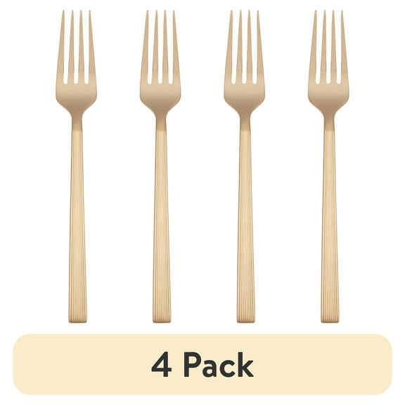 (4 pack) Better Homes & Gardens River Gold Stainless Steel Salad Fork