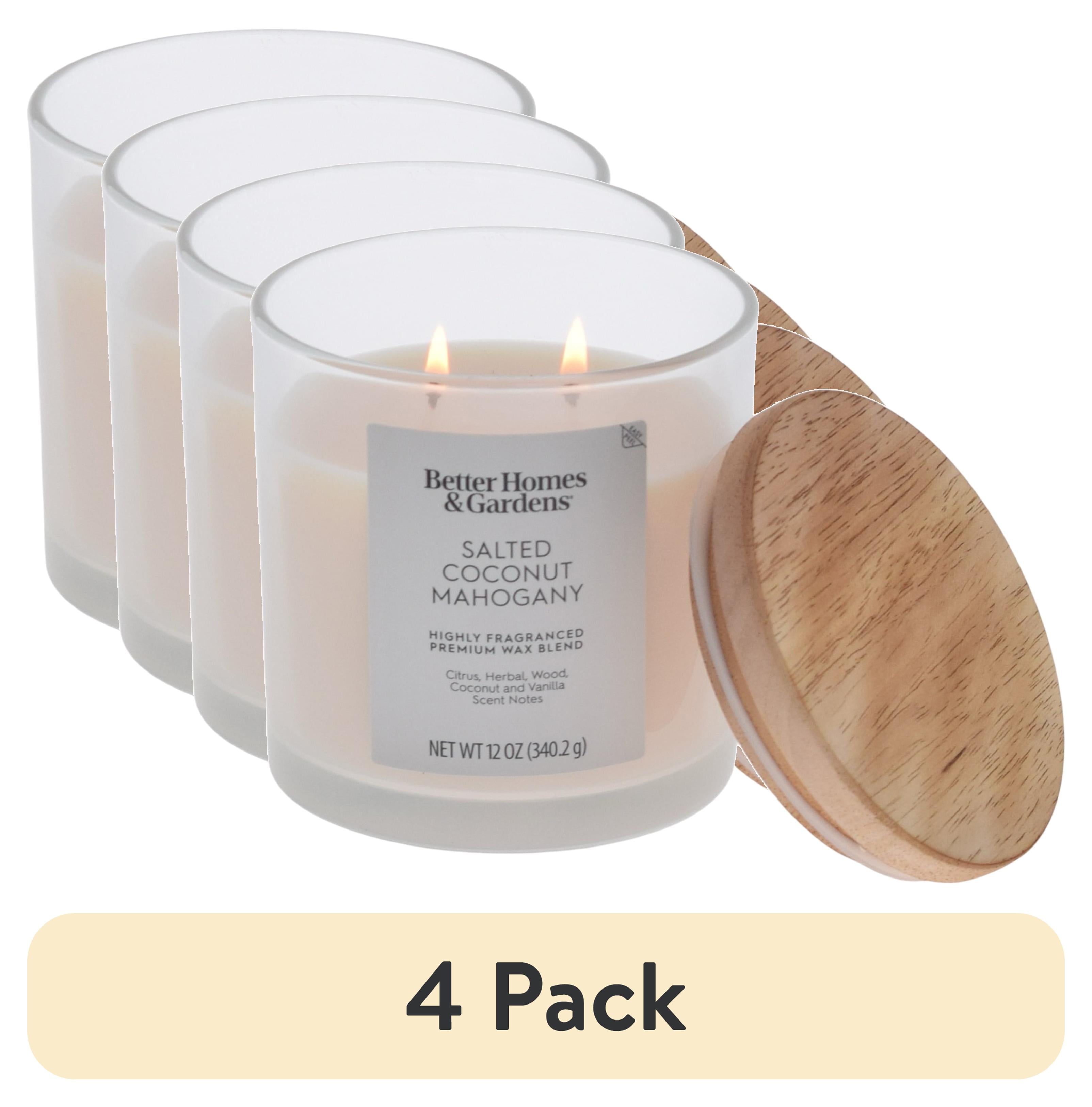 (1 pack) Better Homes and Gardens 2-Wick Salted Coconut Mahogany 12oz Scented Ombre Jar Candle