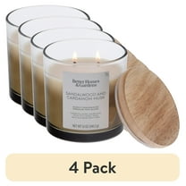 (4 pack) Better Homes and Gardens Sandalwood Cardamom Musk Scented 2-Wick Ombre Jar Candle 12oz.