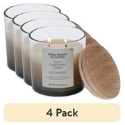 (4 pack) Better Homes and Gardens Soft Cashmere and Amber Scented 2-Wick Ombre Jar Candle 12oz.