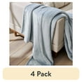 thumbnail image 1 of (4 pack) Better Homes & Gardens Solid Velvet Plush Soft Fleece Throw Blanket, Oversized, Soft Silver, 1 of 9