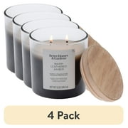 (4 pack) Better Homes and Gardens Warm Leathered Amber Scented 2-Wick Ombre Jar Candle 12oz.