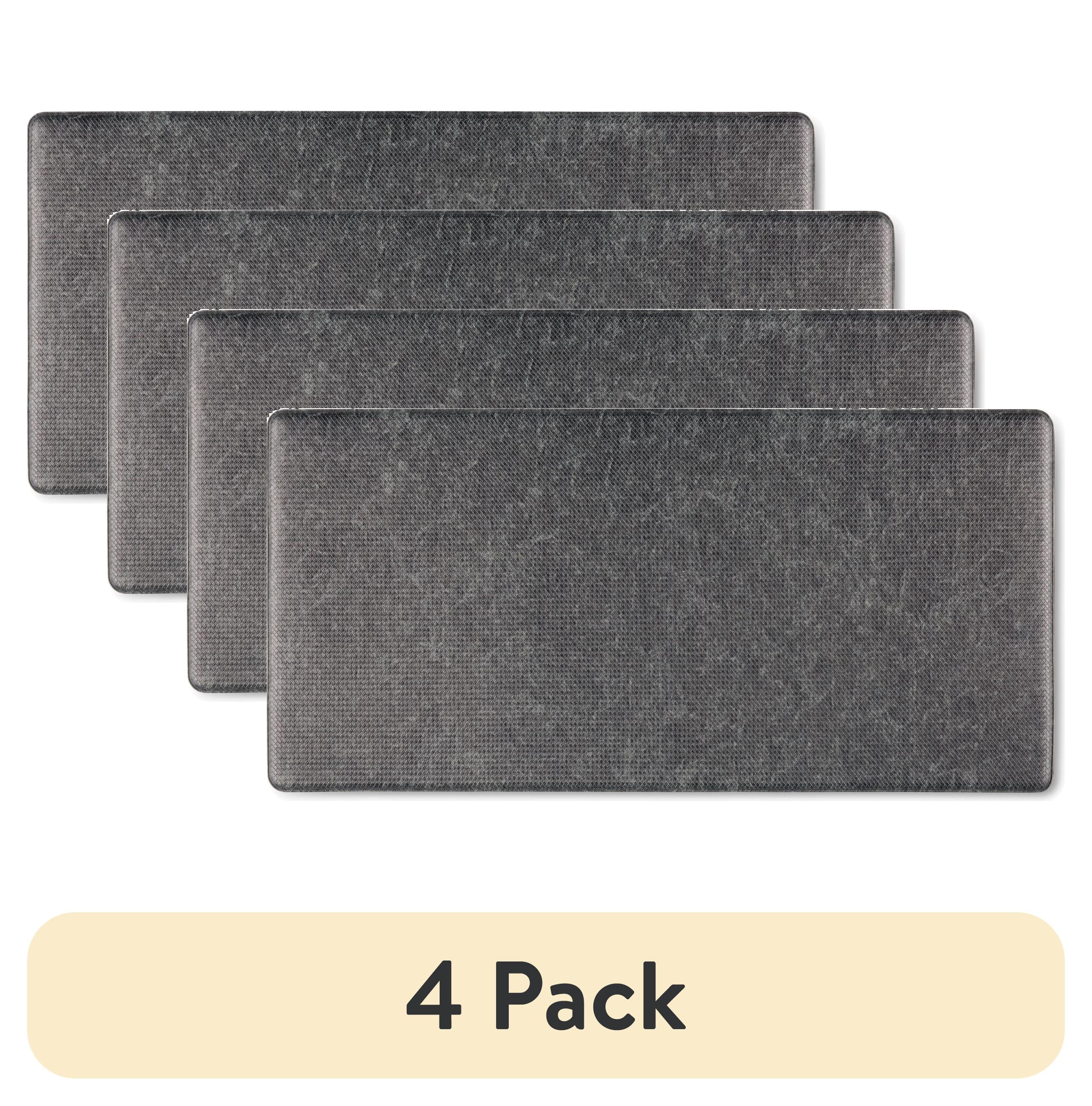 (4 pack) Better Homes & Gardens Washed Paper Comfort Air Floor Mat, 20"x41", Black