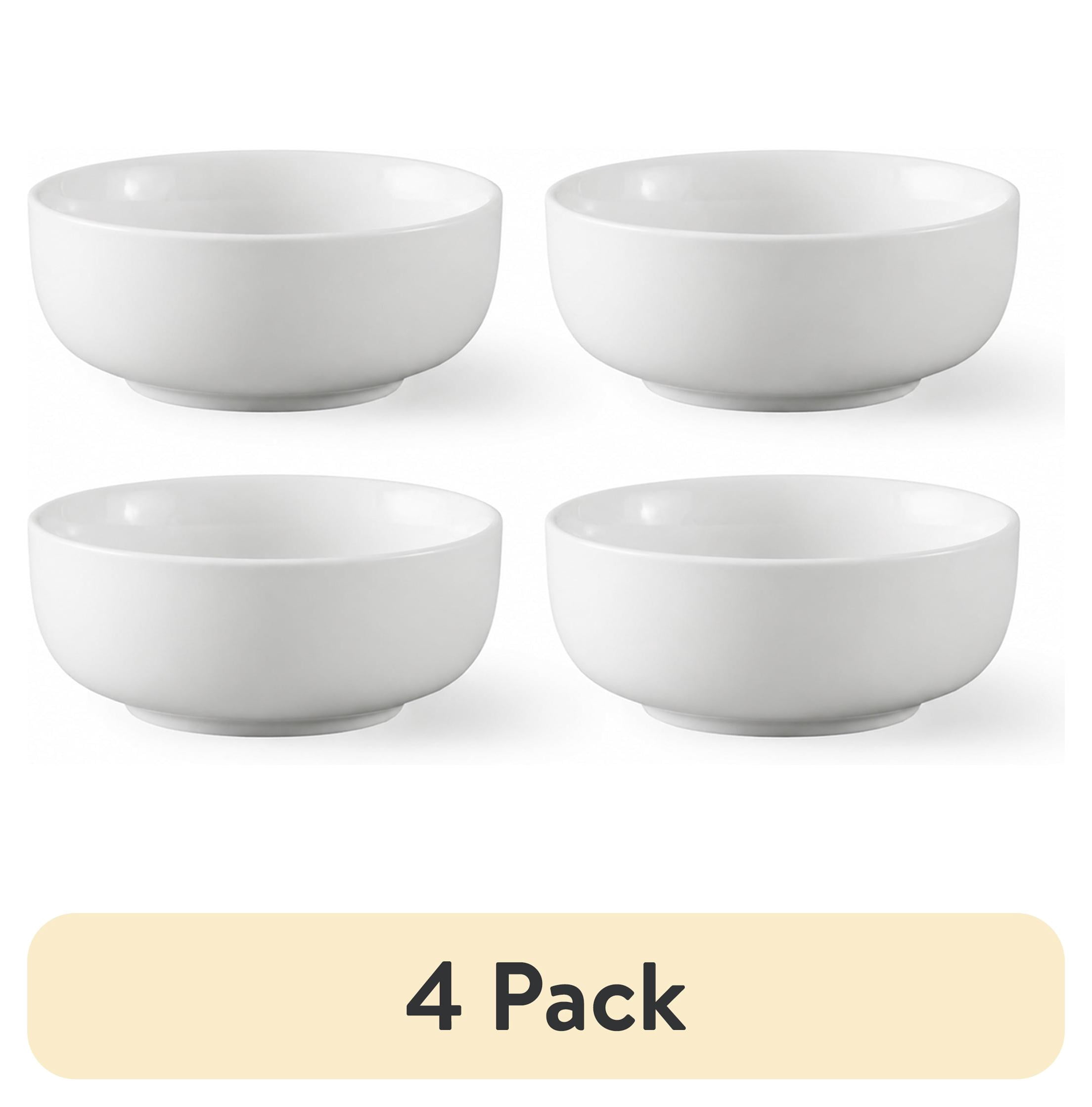 (4 pack) (4 pack) Better Homes & Gardens White Porcelain Round Dipped Bowl