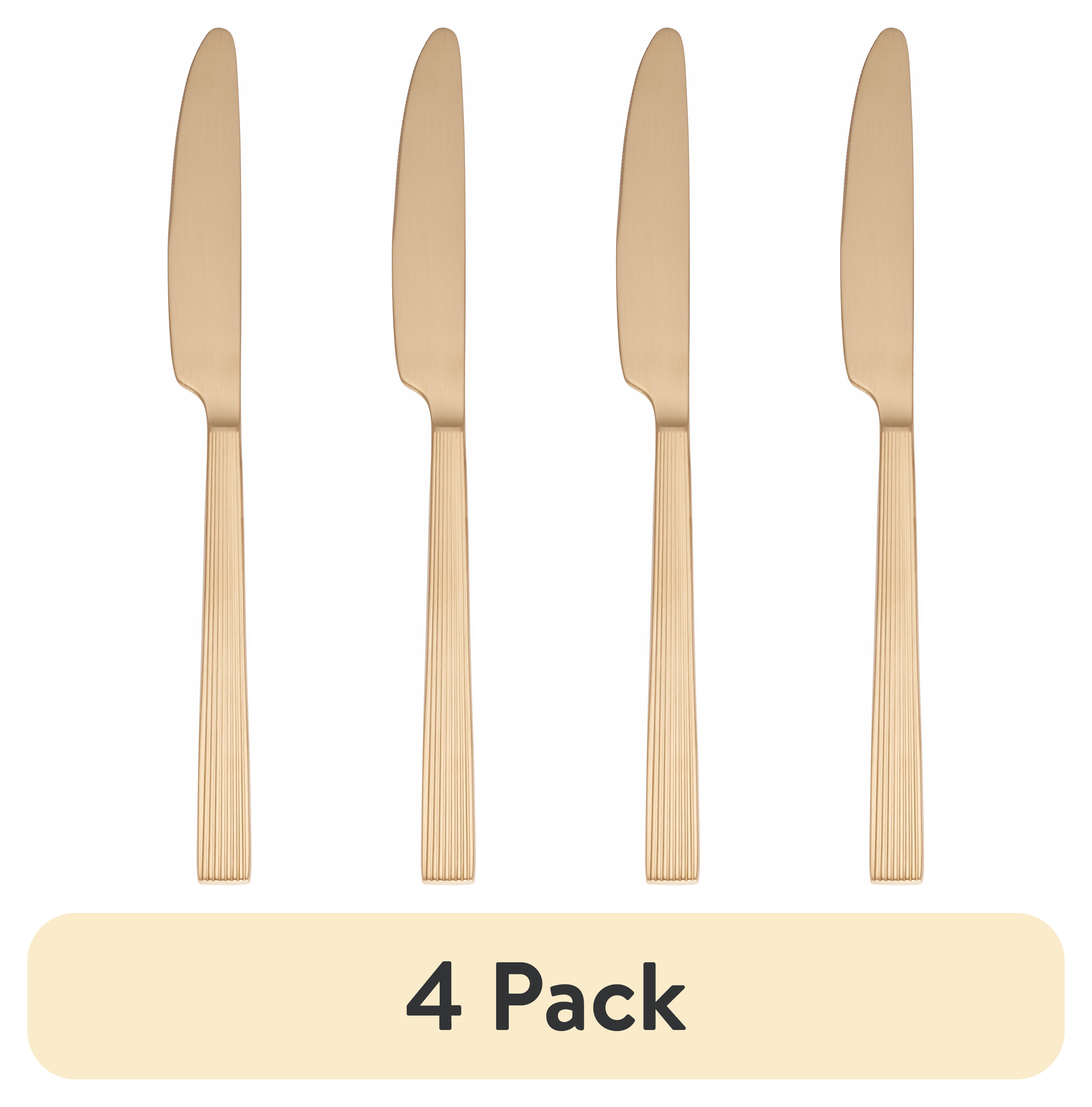 (4 pack) Better Homes & Gardens River Gold Satin Dinner Knife