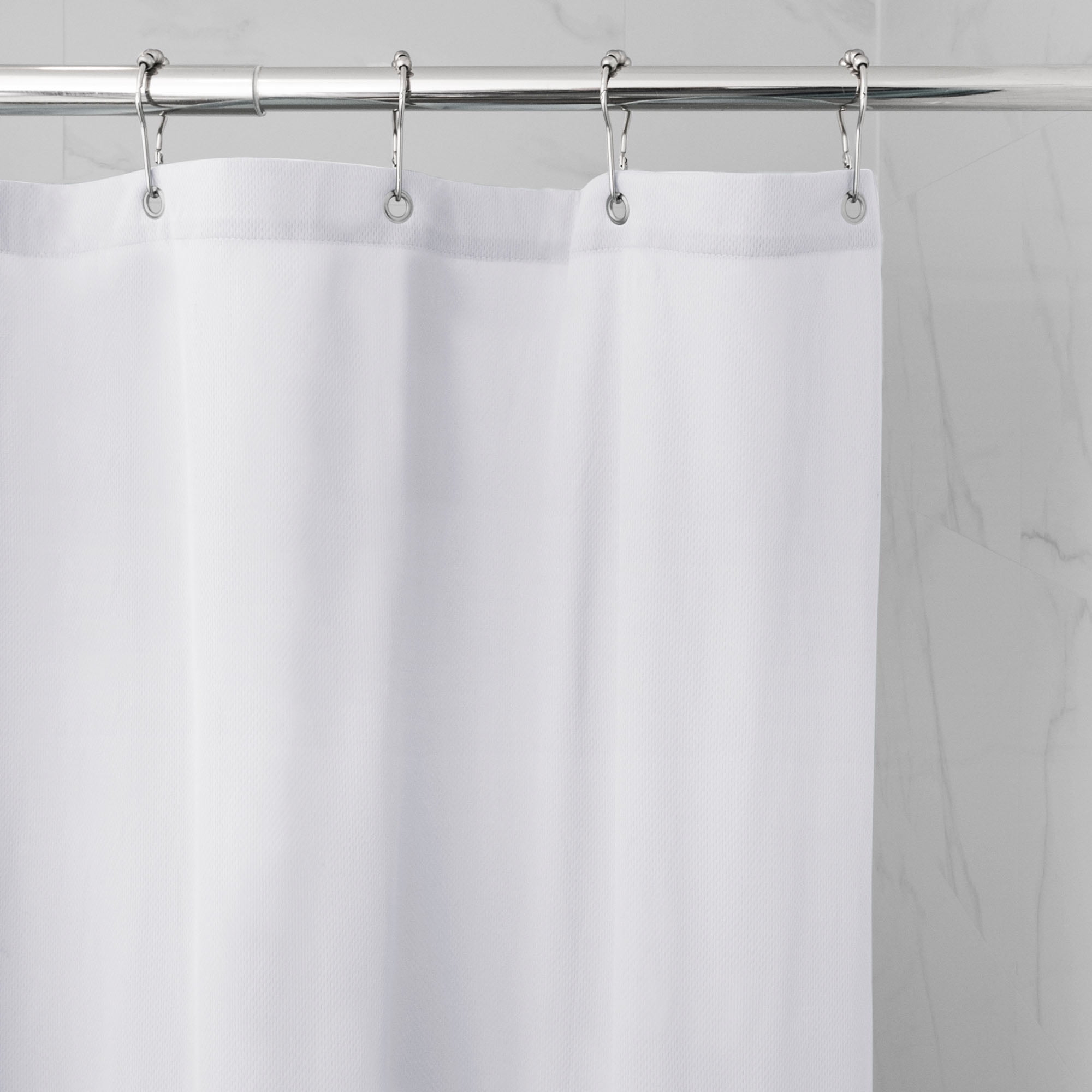 (4 pack) Better Homes & Gardens Ultimate Shield Waterproof Fabric Shower Liner, White