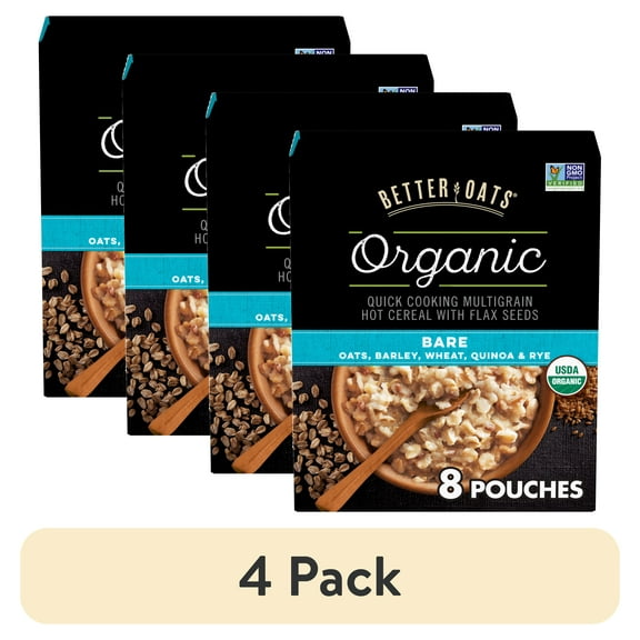 (4 pack) Better Oats Instant Multigrain Hot Cereal with Flax, 11.8 oz (Pack of 1)