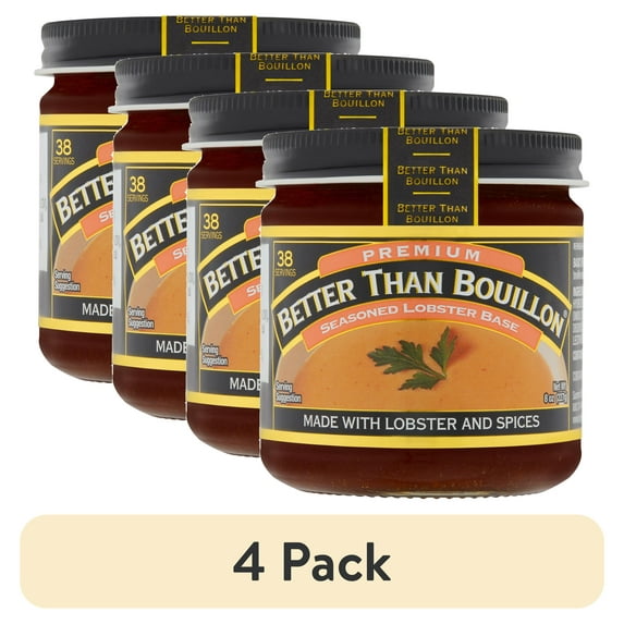 (4 pack) Better Than Bouillon Premium Lobster Base, Shelf-Stable, 8 oz Jar