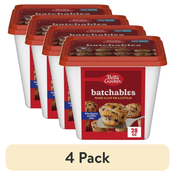 (4 pack) Betty Crocker Batchables Blueberry Muffin Mix, Mix and Bake 4 to 12 per batch, 28 oz.
