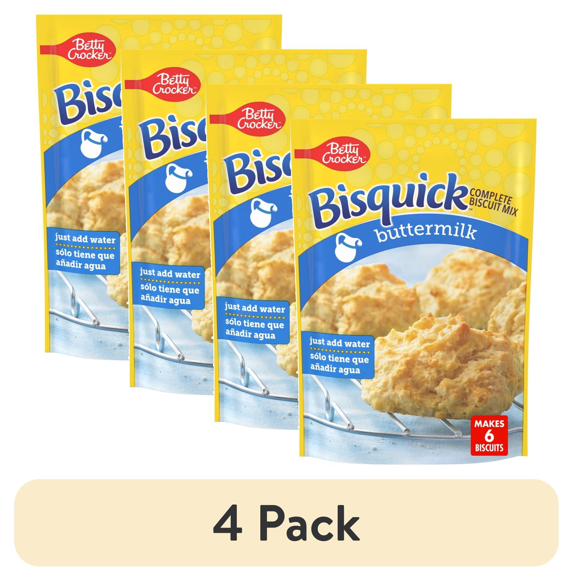 (4 pack) Betty Crocker Bisquick Complete Buttermilk Biscuit Mix, 7.5 oz