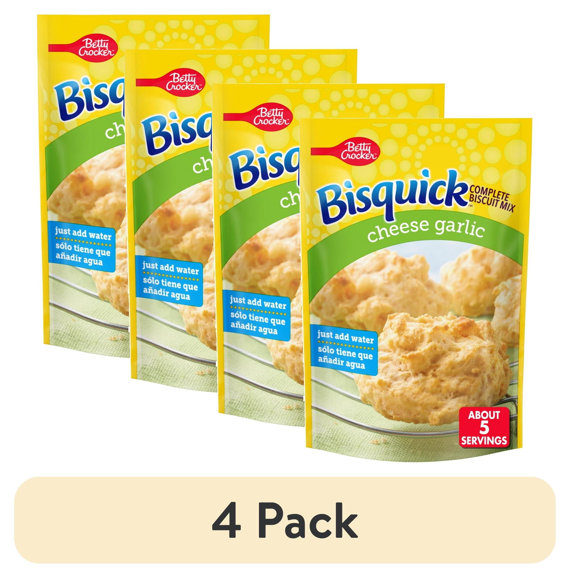 (4 pack) Betty Crocker Bisquick Complete Cheese Garlic Biscuit Mix, 7.75 oz