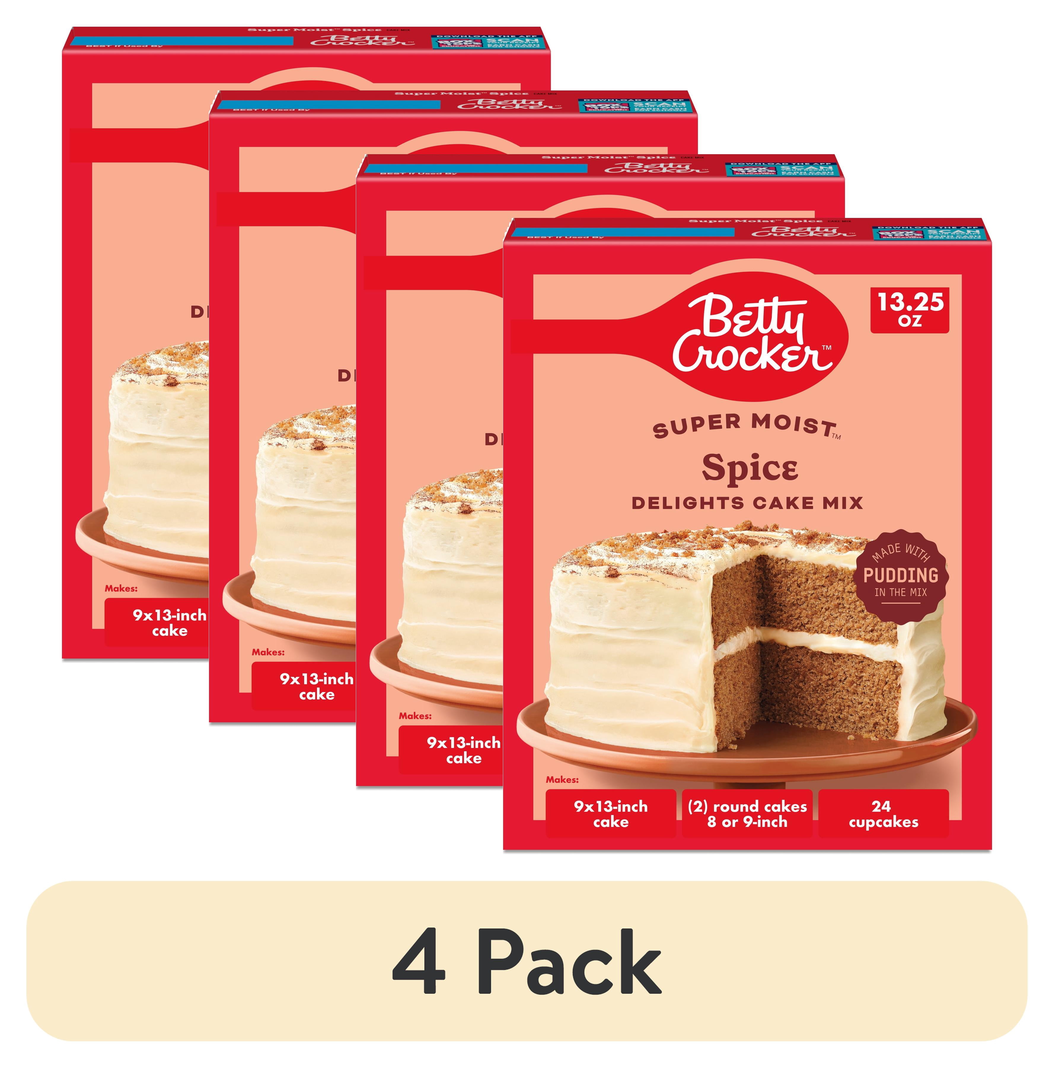 (4 pack) Betty Crocker Delights Super Moist, Spice, Cake Mix, 13.25 oz