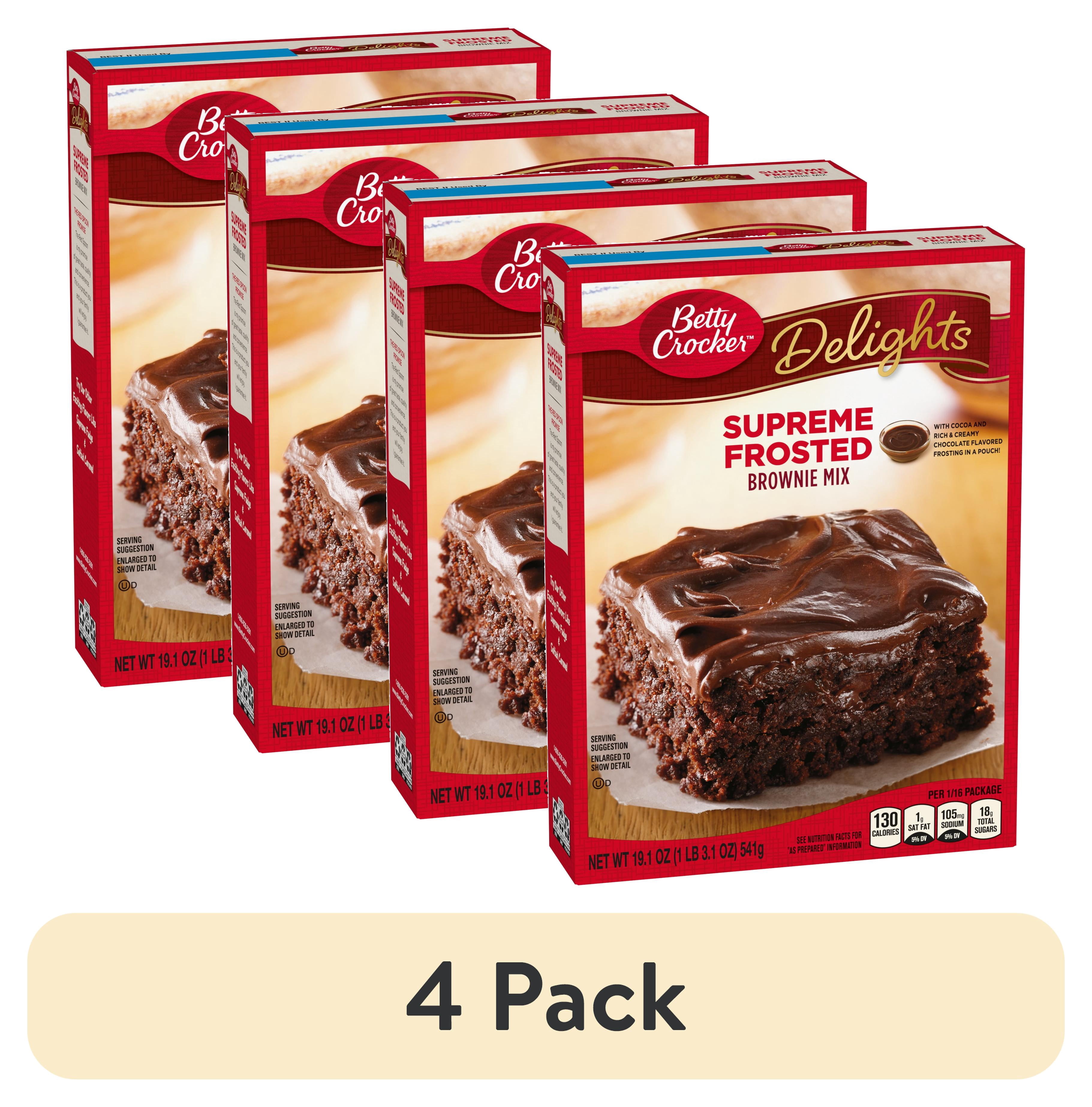 (4 pack) Betty Crocker Delights Supreme Frosted Brownie Mix, 19.1 oz.