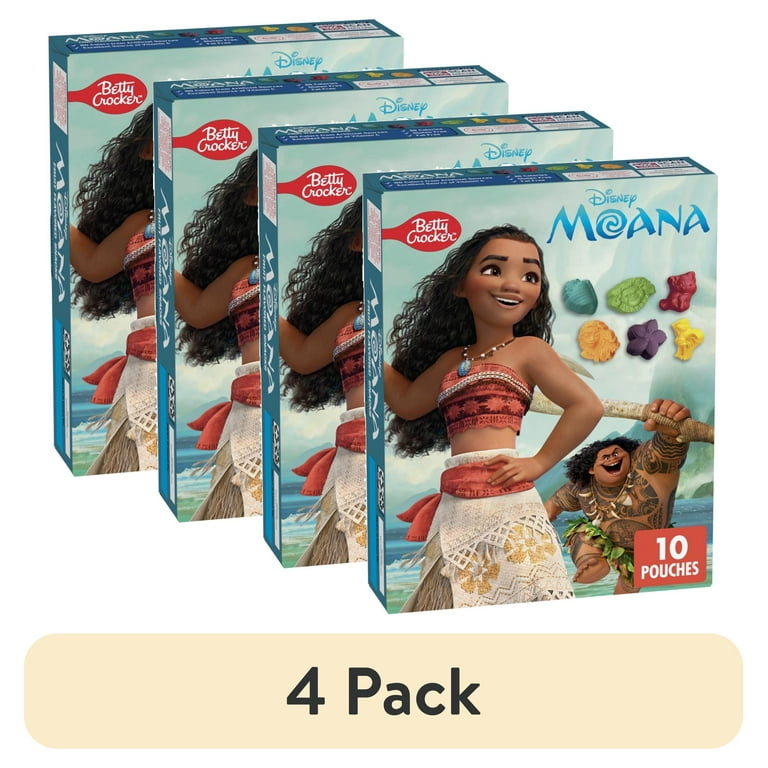 4 pack) Disney Moana Smooth Chewy Fruit Flavored Snacks, Gluten