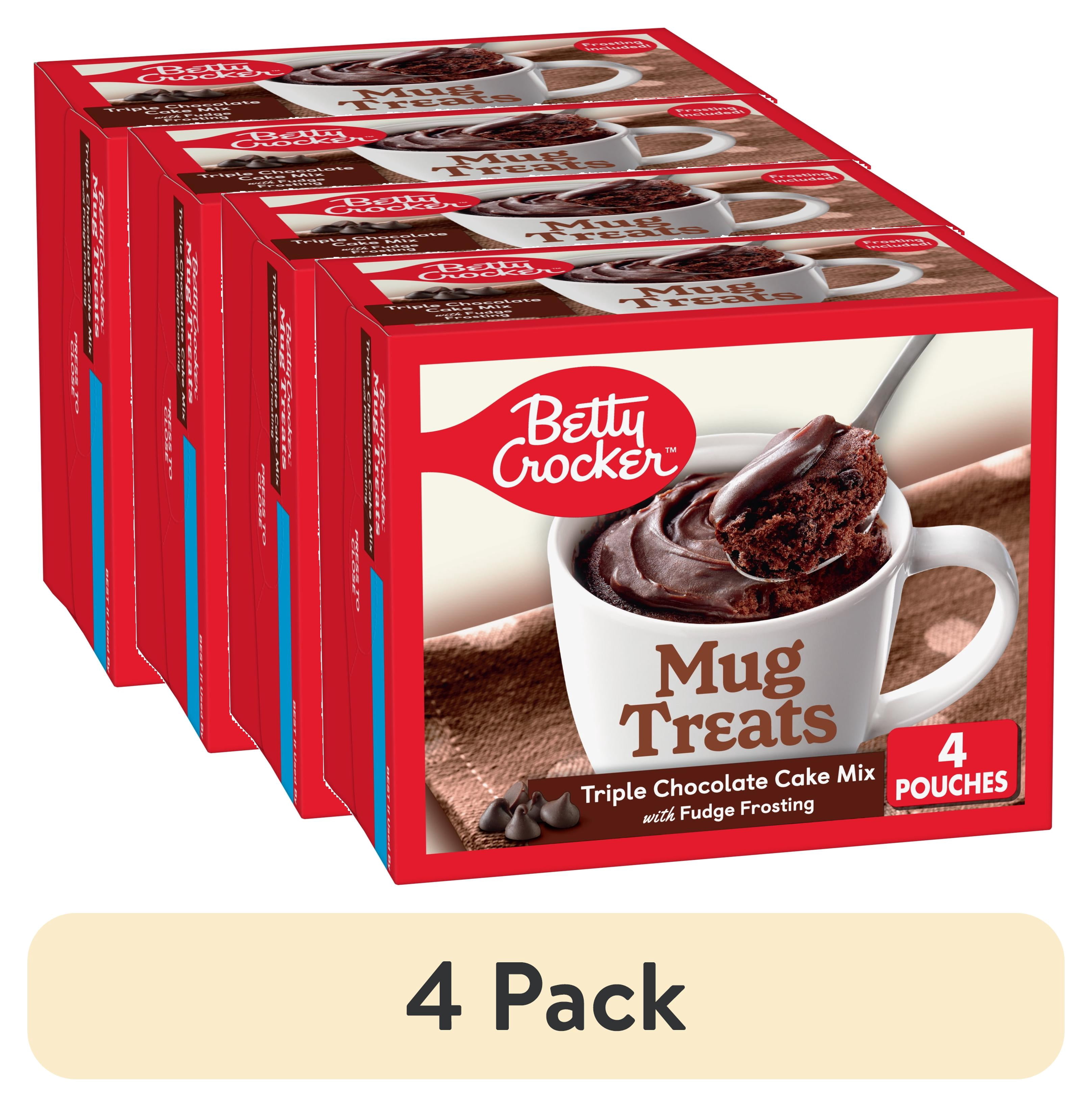 (4 pack) Betty Crocker Mug Treats Triple Chocolate Cake, 12.5 oz