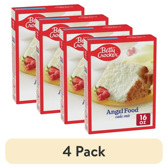 (4 pack) Betty Crocker Angel Food Cake Mix, Just Add Water, 16 oz