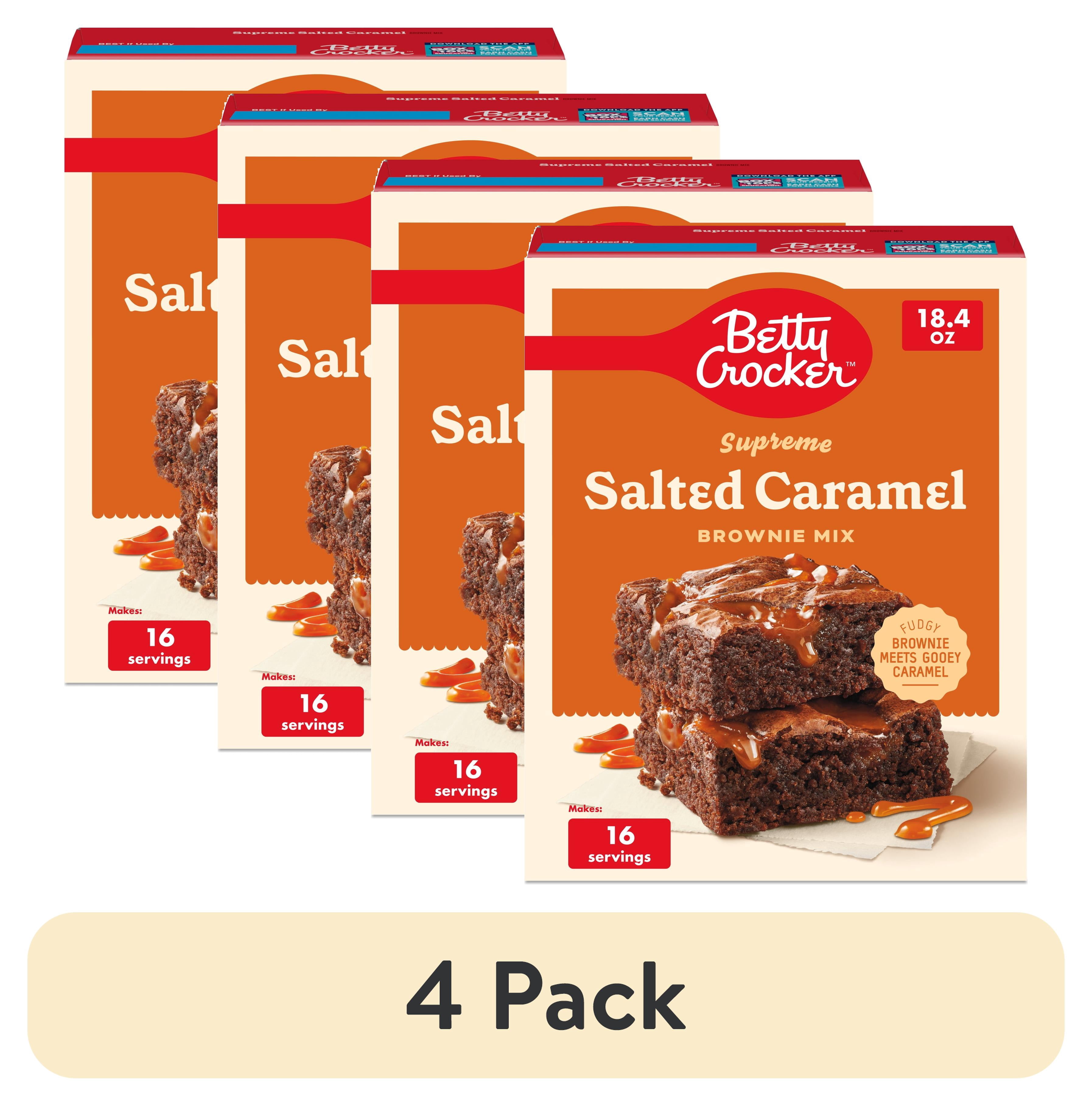 (4 pack) Betty Crocker Supreme Salted Caramel Brownie Mix, 18.4 oz