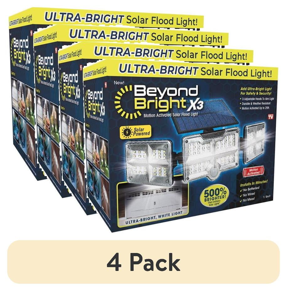 Beyond Bright X3 Motion Activated Solar Powered Black Floodlight