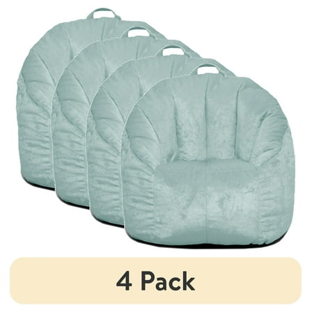 (4 pack) Big Joe Joey Bean Bag Chair, Plush, Kids/Teens, 2.5ft, Turquoise