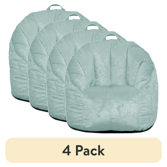 (4 pack) Big Joe Joey Bean Bag Chair, Plush, Kids/Teens, 2.5ft, Turquoise