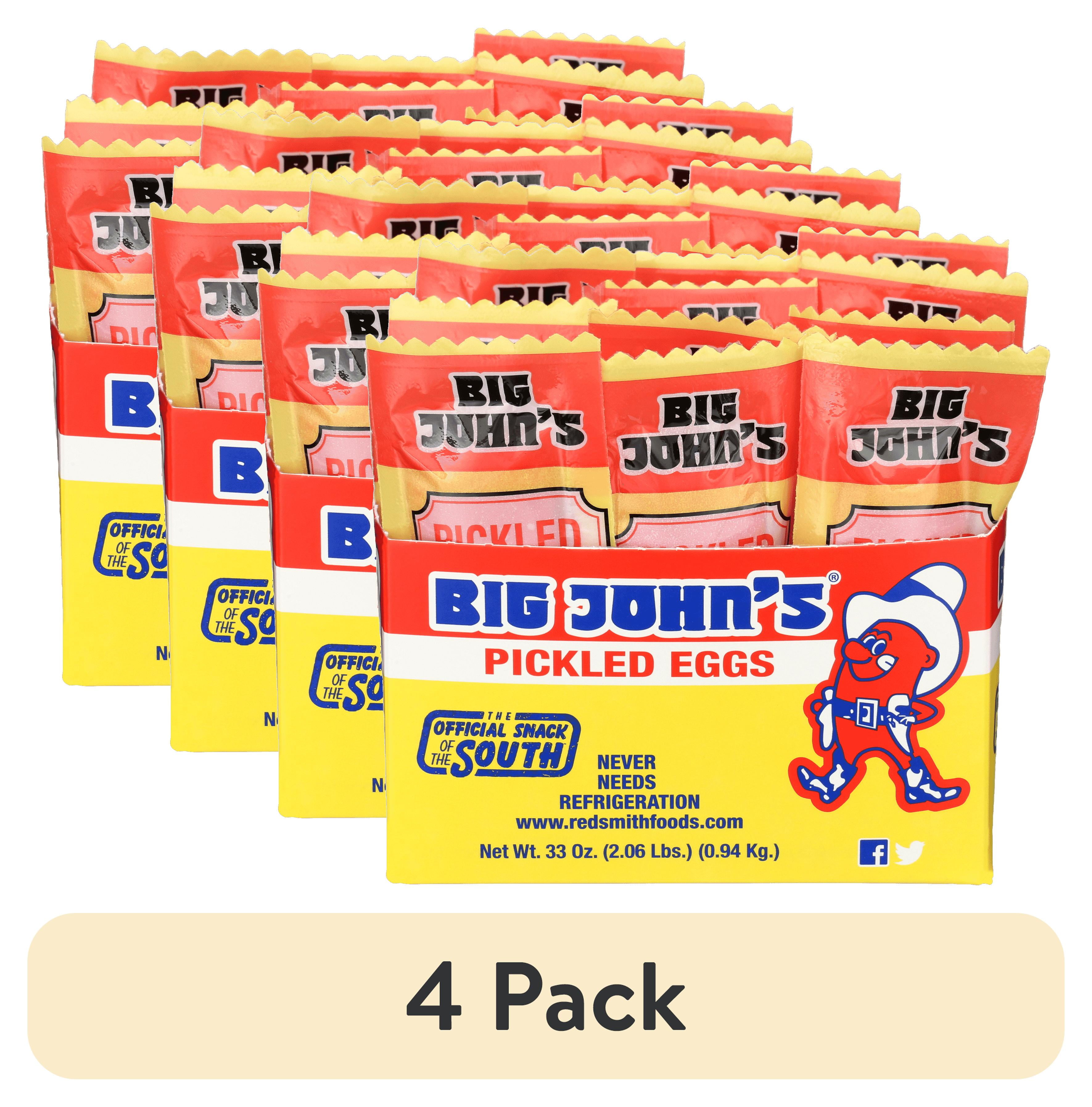 (4 pack) Big John's Pickled Eggs Individually Wrapped Shelf Stable