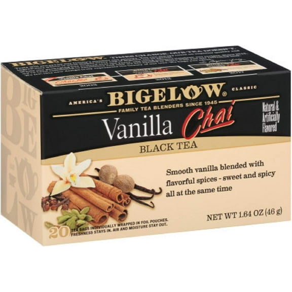 (4 pack) Bigelow Black Tea Vanilla Chai - 20 Ct Packaging May Vary