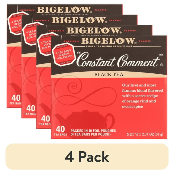 (4 pack) Bigelow Constant Comment, Black Tea Bags, 40 Count
