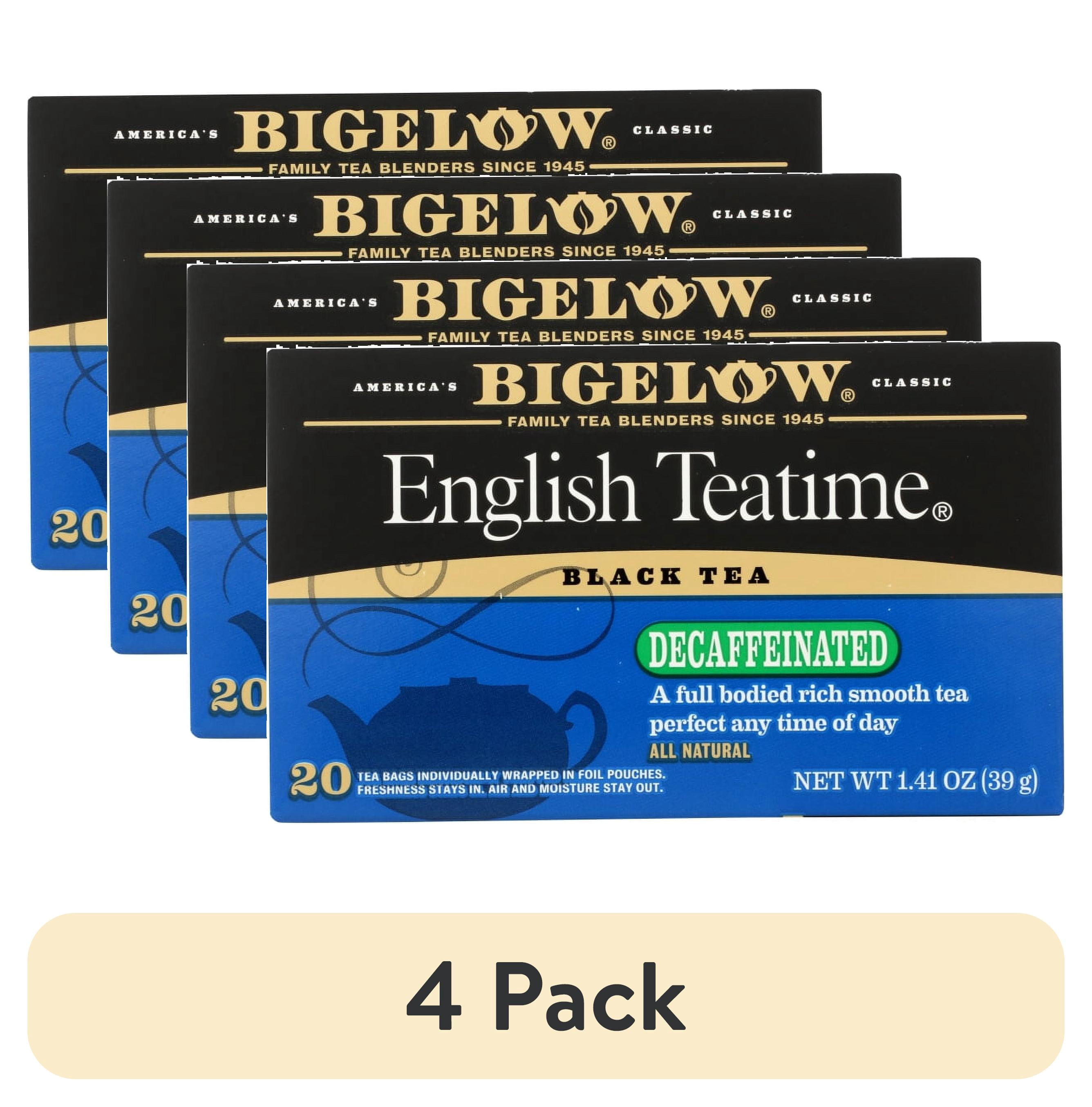 (4 pack) Bigelow Decaffeinated Black Tea, English Teatime, Tea Bags, 20 Count