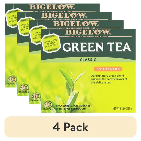 (4 pack) Bigelow Decaffeinated Green Tea Classic Tea Bags, 40 Count