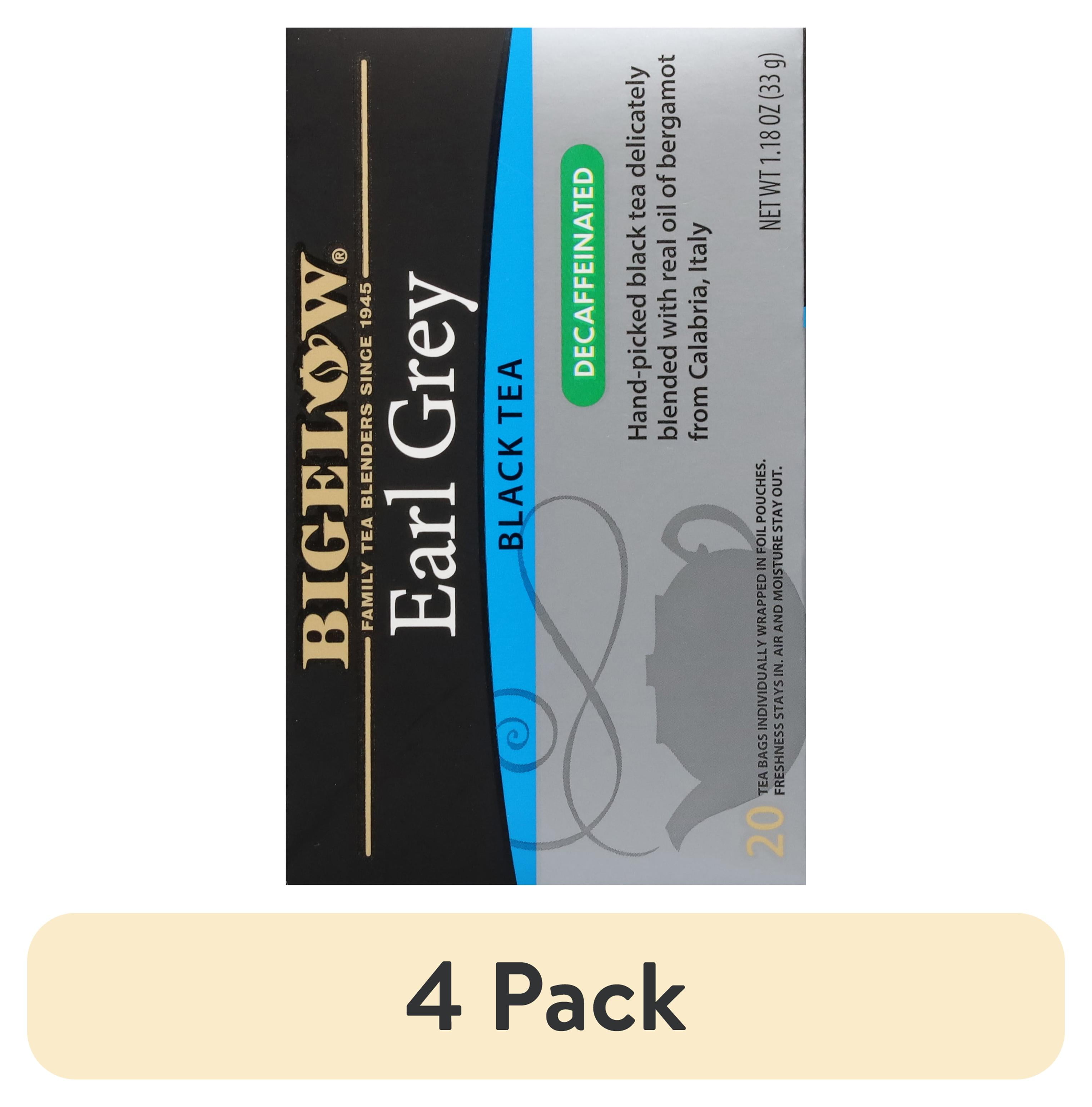 (4 pack) Bigelow Earl Grey, Decaffeinated, Black Tea Bags, 20 Count