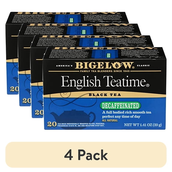 (4 pack) Bigelow, English Time Tea (Decaffeinated), 20 Count