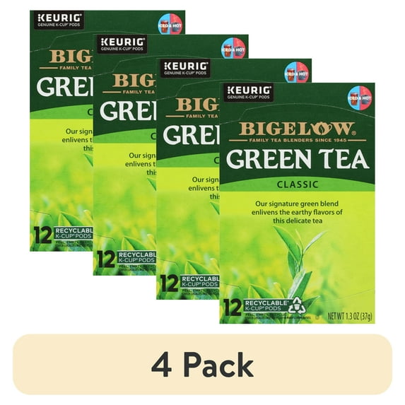 (4 pack) Bigelow Green Tea, Keurig K-Cup Tea Pods, 12 Count