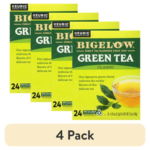 (4 pack) Bigelow Green Tea Keurig K-Cup Tea Pods, 24 Count