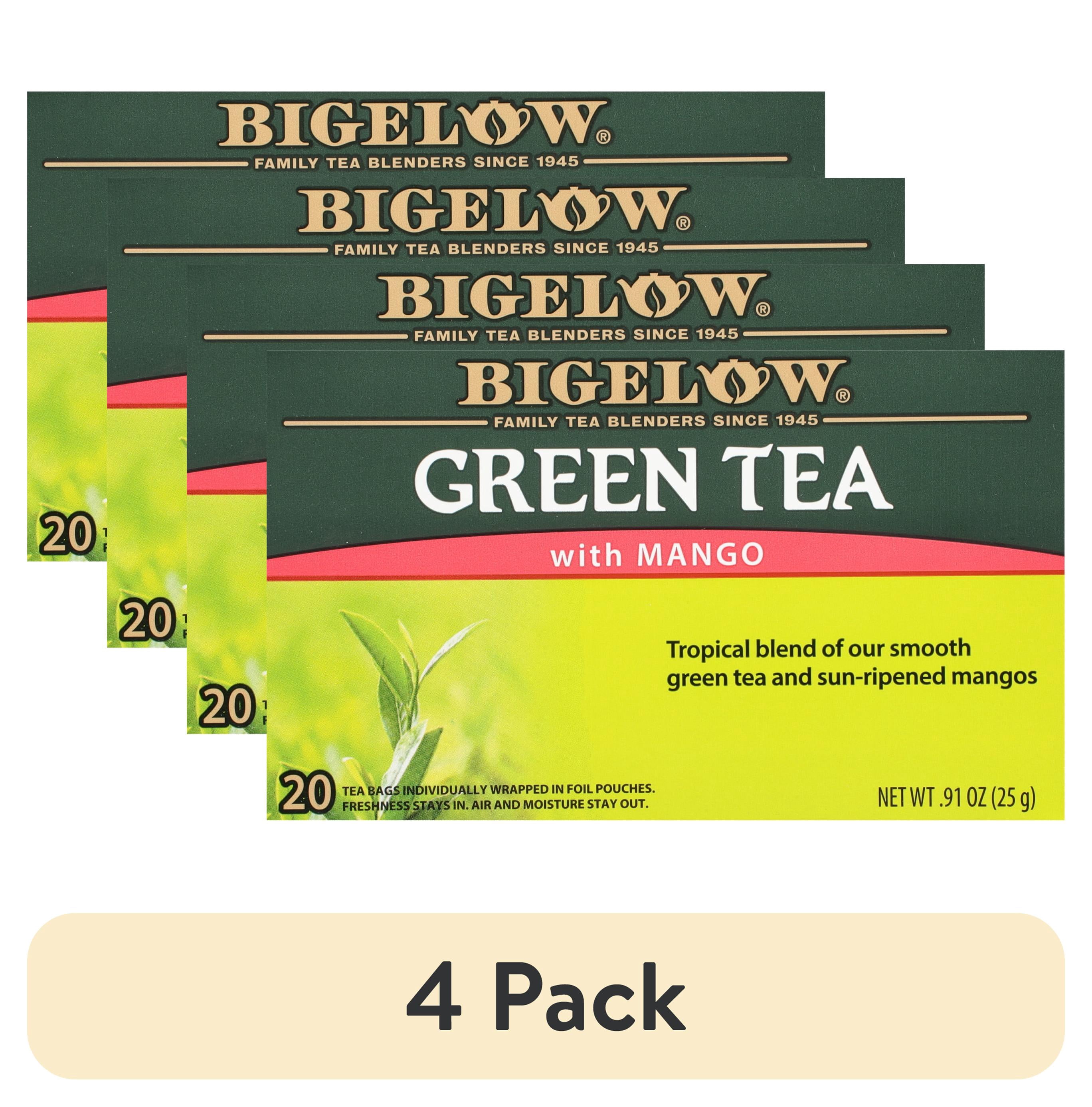(4 pack) Bigelow Green Tea with Mango, Tea Bags, 20 Count