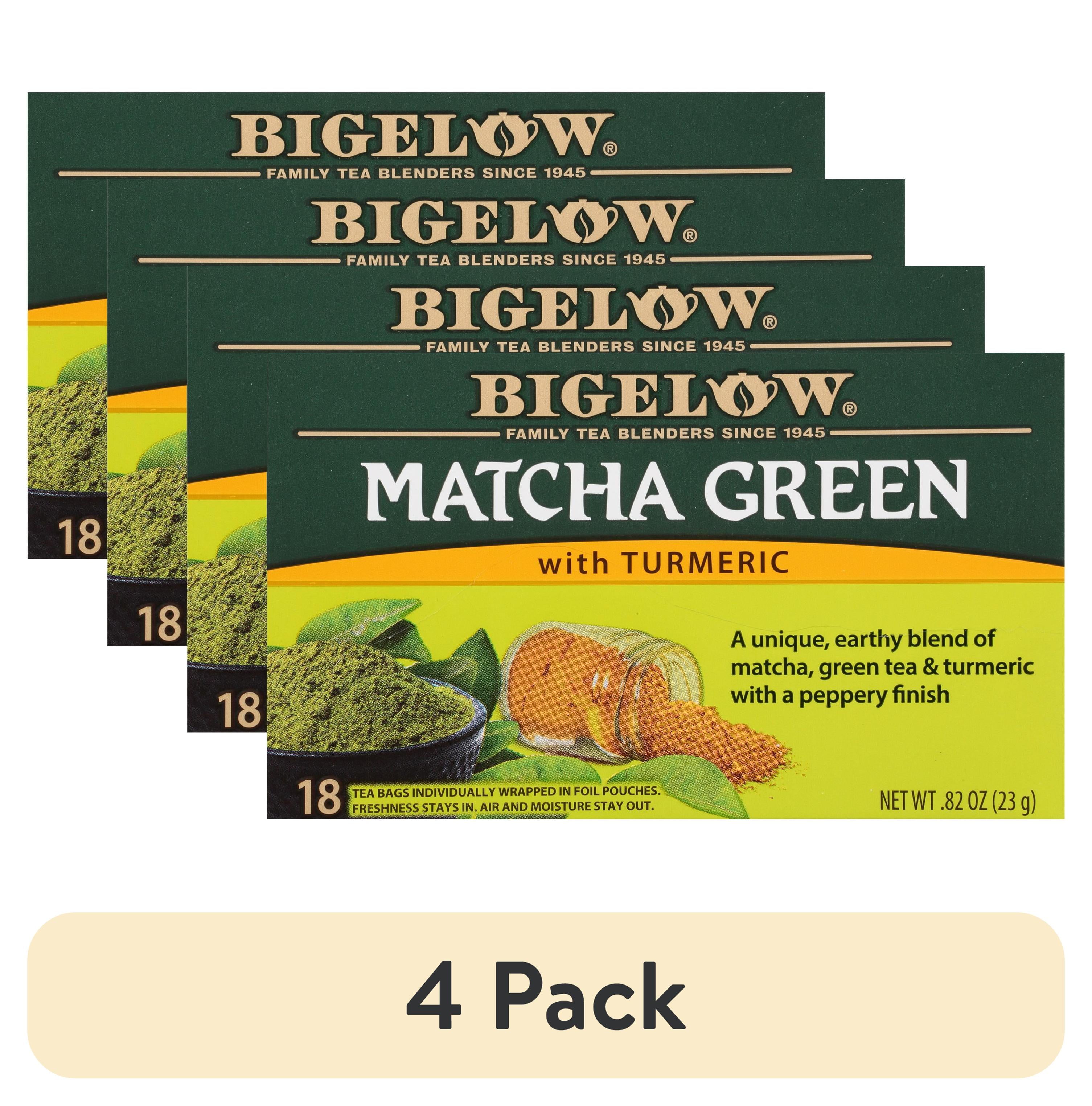 (4 pack) Bigelow Matcha Green Tea with Turmeric, Green Tea Bags, 18