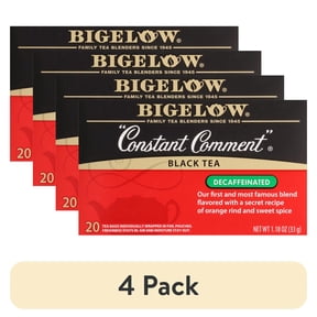(4 pack) Bigelow Tea Decaffeinated Constant Comment Black Tea Bags, 20 Count