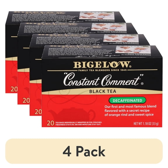 (4 pack) Bigelow Tea Decaffeinated Constant Comment Black Tea Bags - 20 Count