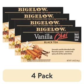 (4 pack) Bigelow Vanilla Chai, Black Tea Bags, 20 Count
