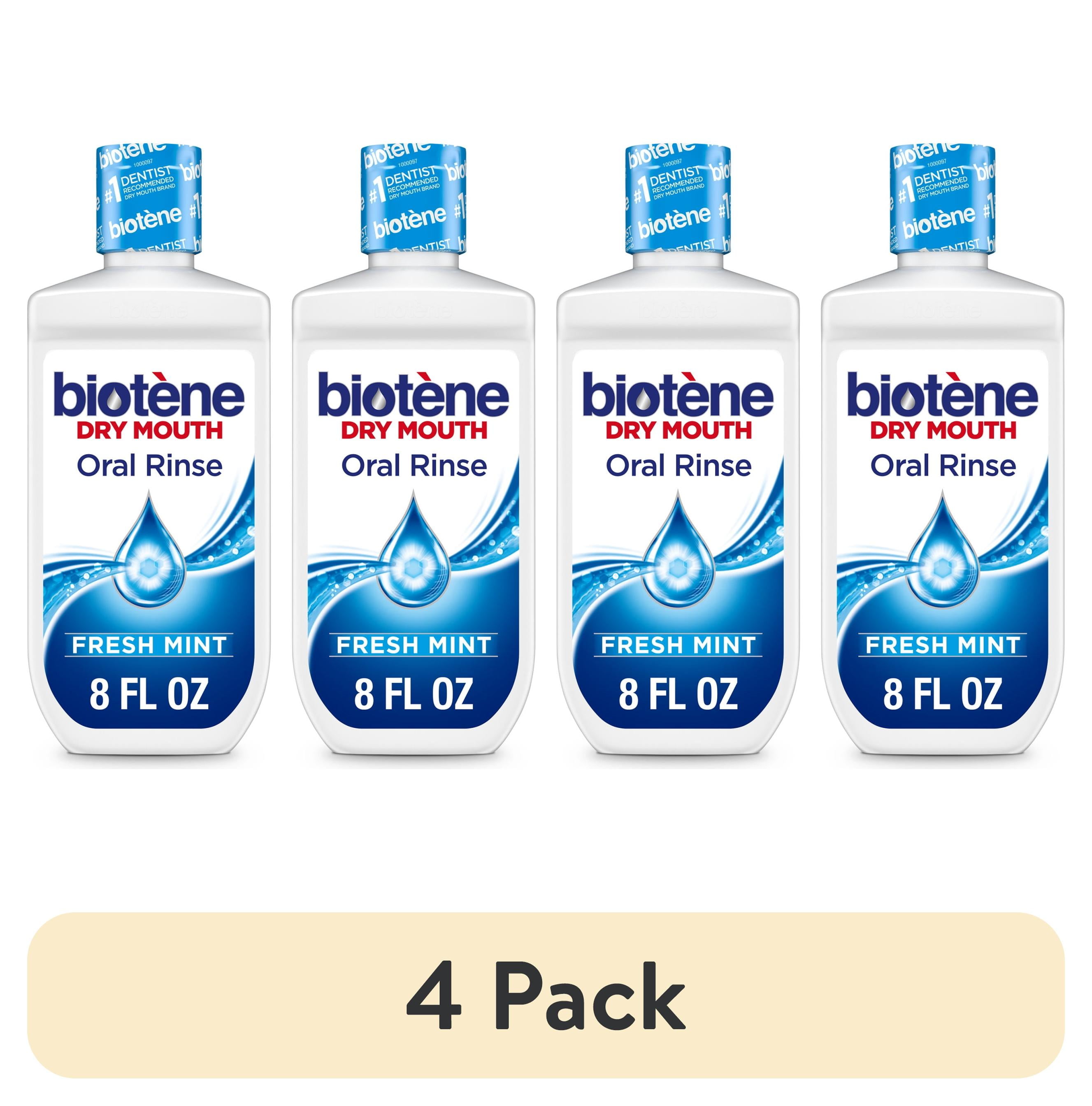(4 pack) Biotene Oral Rinse Mouthwash for Dry Mouth, Fresh Mint - 8 Fl Oz