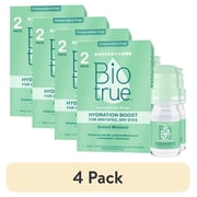 4 pack Biotrue Hydration Boost Preservative Free Eye Drops For Dry Eyes & Lubricant, 10 mL, 2Pack