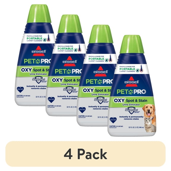 (4 pack) Bissell PET PRO OXY Spot & Stain Formula for Portable Carpet Cleaners 2034