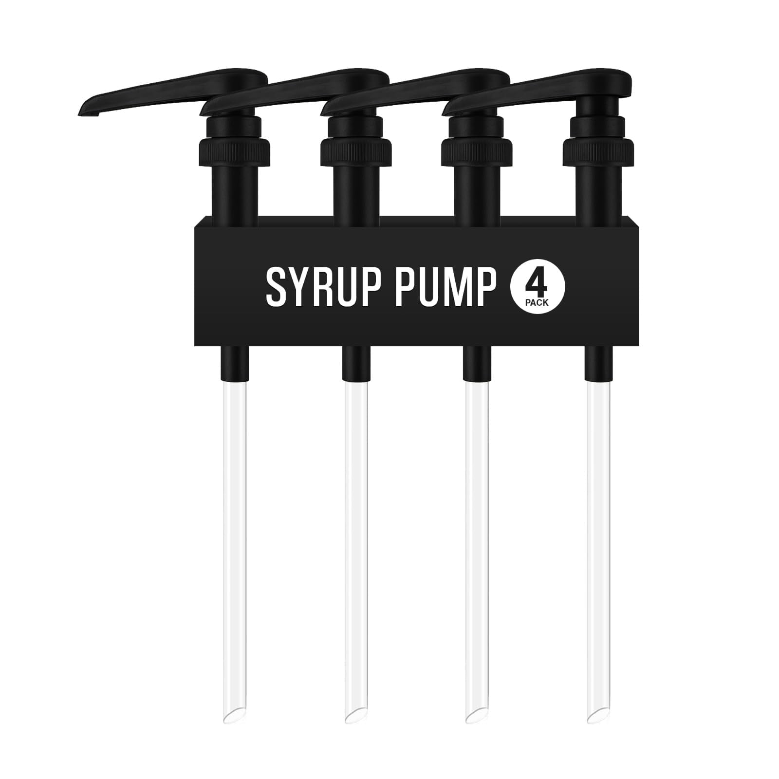 4-pack Black Plastic Bottle Syrup Pumps - Fits 750ml / 25.4 Oz Bottlespatible With & More Important: Will Not Fit GlCoffee Dispenser