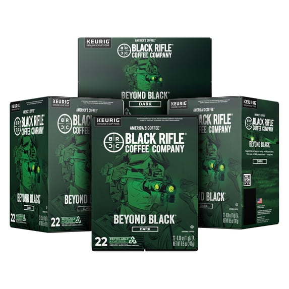 (4 pack) Black Rifle Coffee Company Beyond Black Coffee K-Cups, 88/Carton