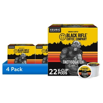 (4 pack) Black Rifle Coffee Company Tactisquatch K-Cup Pods, Dark Roast, 22 Ct