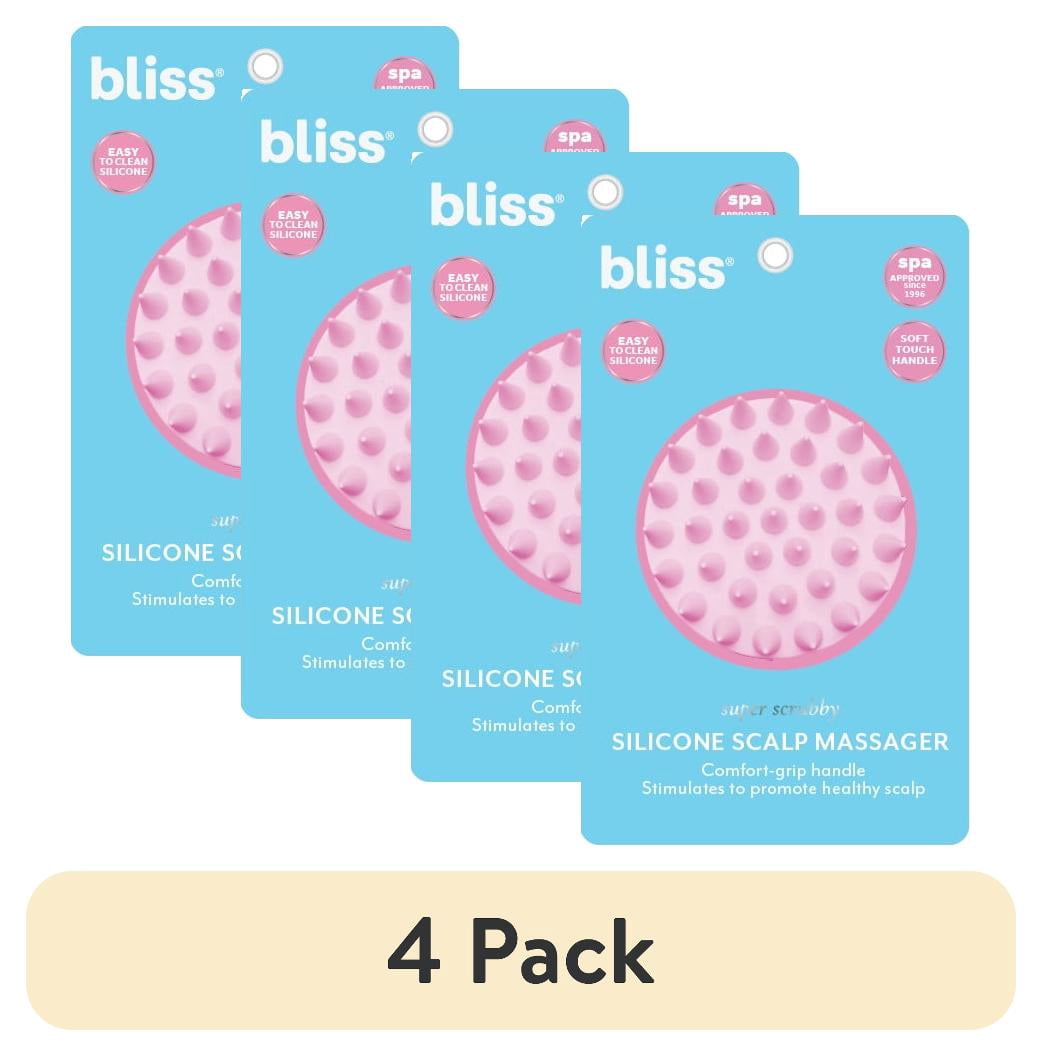 (4 pack) Bliss Soft Touch Silicone Scalp Massager for Relaxation and Deep Cleansing - Pink