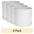thumbnail image 1 of (4 pack) Bloem Mathers 10" White Round Modern Resin Garden Planter Pot with Drainage Holes and Removable Saucer Tray Included, 1 of 9